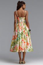 Lade Bild in die Galerieansicht, Kamaria Romantic Cinched V Neck Spaghetti Strap Ruched Floral Print Woven Maxi Dress