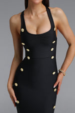 Load image into Gallery viewer, Giacinta Halter Bandage Maxi Dress - Black