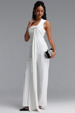 Load image into Gallery viewer, Lexy Elegant One Shoulder Knot Pleated Long Jumpsuit