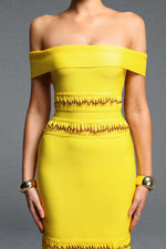 Load image into Gallery viewer, Sylvia Elegant Off Shoulder Beaded Tassel Bandage Maxi Dress