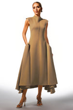 Load image into Gallery viewer, Paca Choker Sleeveless Khaki Maxi Dress