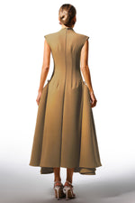 Load image into Gallery viewer, Paca Choker Sleeveless Khaki Maxi Dress