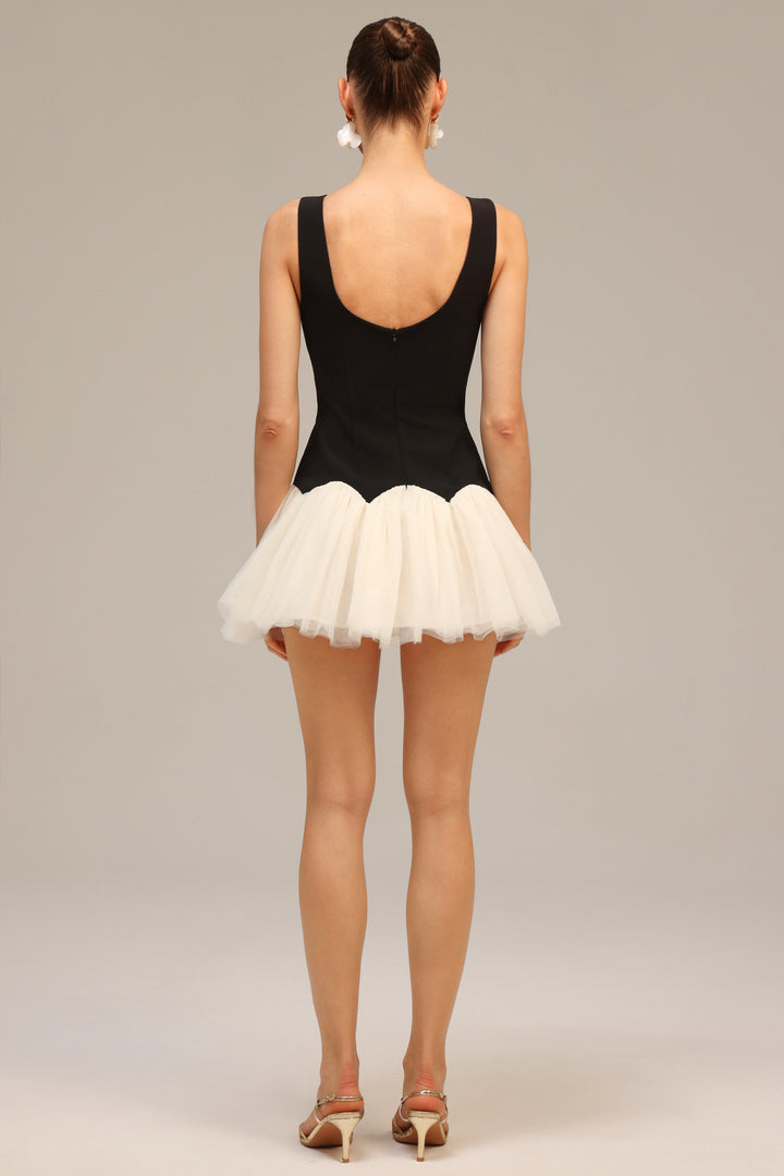 Salamo Sleeveless Diamond Mini Dress