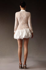 Load image into Gallery viewer, Theodora Long Sleeveless Embroidery Lace Sequin Puff Mini Dress