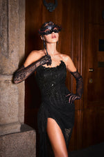 Load image into Gallery viewer, Thandiwe Lace Strapless Maxi Dress