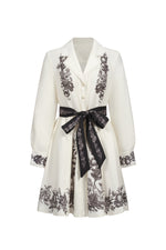 Load image into Gallery viewer, Sarah Long Sleeve Floral Printed Bowknot Shirt Mini Dress