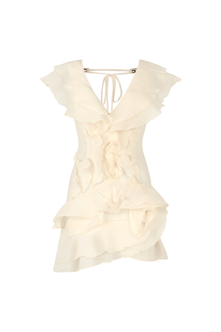 Loulia V-Neck Sleeveless Folds Mini Dress