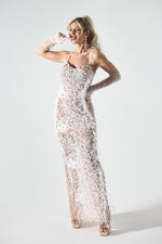 Load image into Gallery viewer, Wenda Feather Sequin Maxi Dress