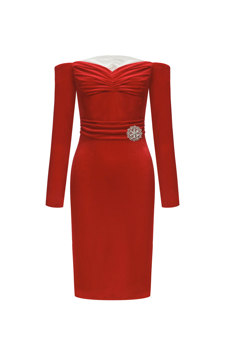 Kivi Off Shoulder Midi Dress