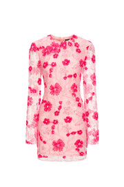 Locava Long Sleeves Netting Mini Dress