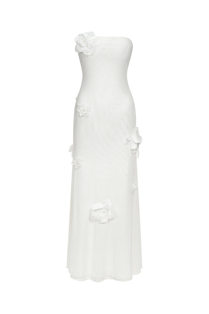 Kosala Flrs Strapless High Slit Maxi Dress