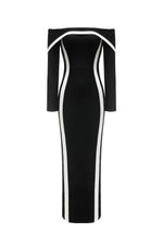 Load image into Gallery viewer, Hilda Off-the-Shoulder Long Sleeve Maxi Dress