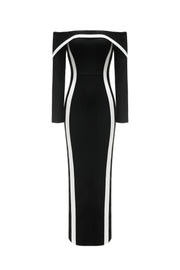 Hilda Off-the-Shoulder Long Sleeve Maxi Dress