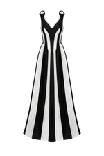 Load image into Gallery viewer, Omega Sleeveless V-Neck Flrs Bandage Maxi Dress