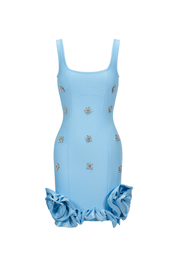 Nomi Sleeveless Diamond Flrs Mini Dress