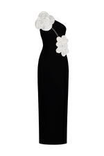 Load image into Gallery viewer, Jane Flowers High Slit One Shoulder Bandage Maxi Dress