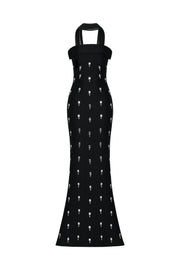 Nadja Sleeveless Diamond Bunting Bandage Maxi Dress