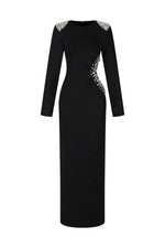 Load image into Gallery viewer, Oliay Long Sleeves Hollow Out Diamond Bandage Maxi Dress