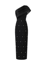 Load image into Gallery viewer, Ninon One Shoulder Sleeveless Diamond Bandage Maxi Dress
