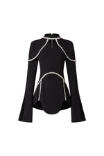 Load image into Gallery viewer, Teagan Long Sleeves High Neck Irregular Puff Sleeves Mini Dress