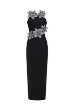 Load image into Gallery viewer, Whetu Elegant Contour Floral Bandage Maxi Dress