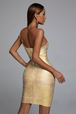 Load image into Gallery viewer, Lika Metallic Mini Cocktail Dress - Bellabarnett