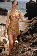 Load image into Gallery viewer, Magdalena Romantic Multicolor Floral Spaghetti Strap Floral Mini Dress
