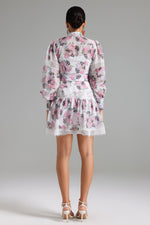 Load image into Gallery viewer, Myrna Lace Decorated Printed Dress