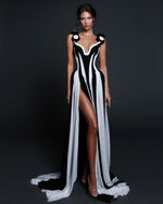 Load image into Gallery viewer, Omega Sleeveless V-Neck Flrs Bandage Maxi Dress
