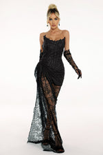 Load image into Gallery viewer, Thandiwe Lace Strapless Maxi Dress