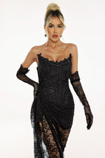Load image into Gallery viewer, Thandiwe Lace Strapless Maxi Dress
