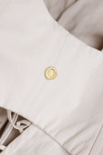 Load image into Gallery viewer, Sovereign Poised Contour – Sculptural Matte Beige Corset Shirt Dress
