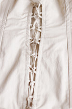 Load image into Gallery viewer, Sovereign Poised Contour – Sculptural Matte Beige Corset Shirt Dress
