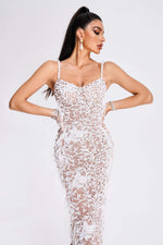 Load image into Gallery viewer, Wenda Feather Sequin Maxi Dress